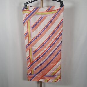 Echo New York Multicolor Striped 100% Silk Scarf - OS -‎ NWT